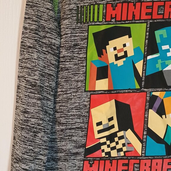 Jumping Beans/LS Shirt/Kids 5/Grey Heather/Minecraft Green Stitch - Picture 5 of 6